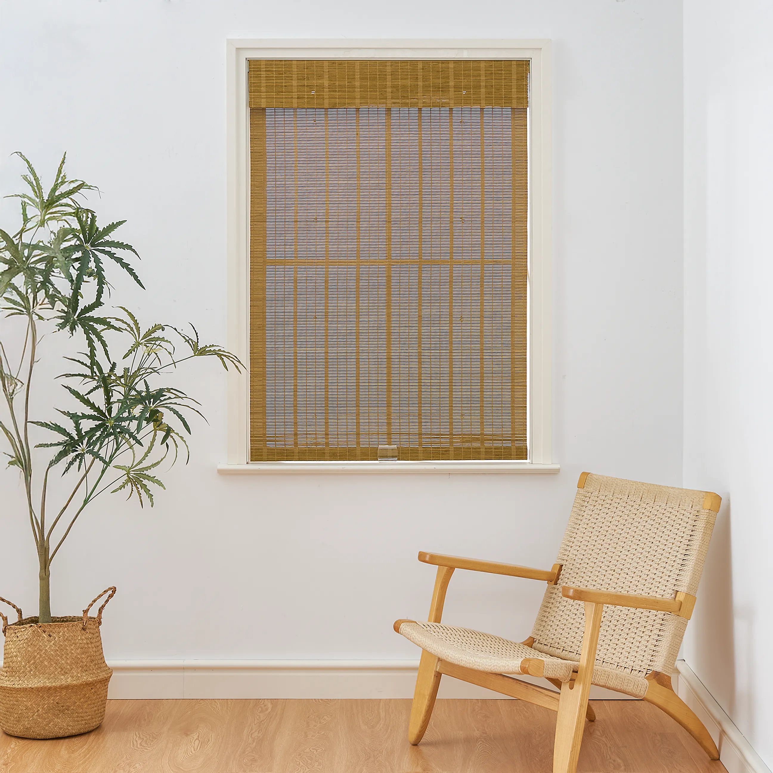 Tina Woven Bamboo Shade| Cloudy Carbon