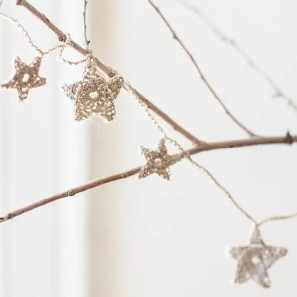 Tiny Crochet Star Garland Kit, Ivory