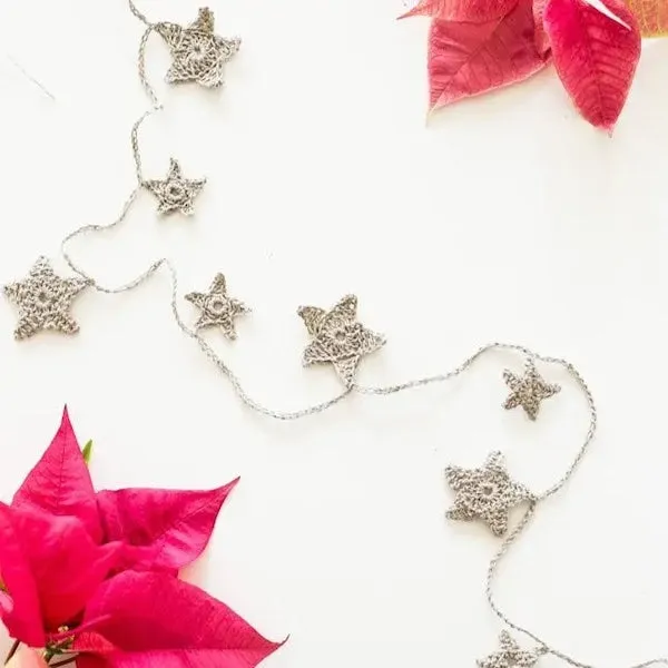 Tiny Crochet Star Garland Kit, Ivory