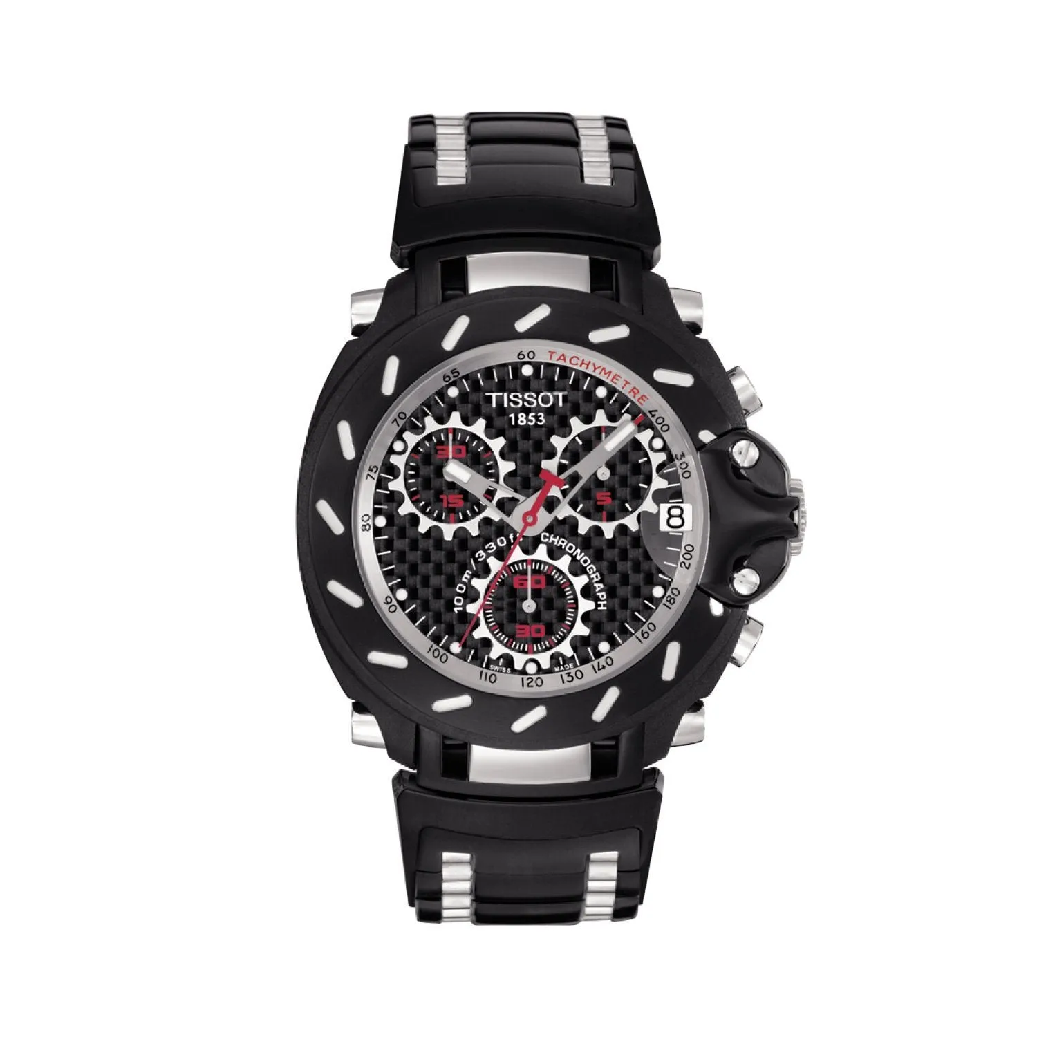 Tissot 20mm T-Race ll Black-silver Coated Steel Bracelet