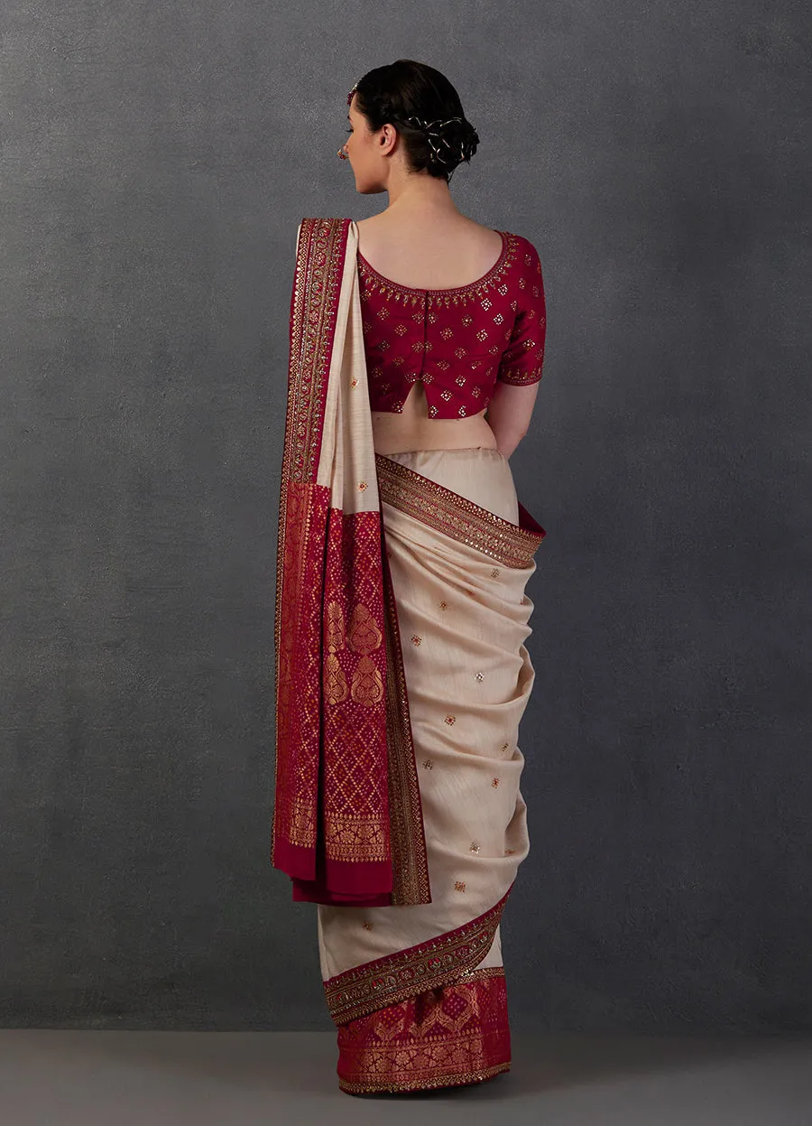 Toosh Bandhani Embroidered Saree Set