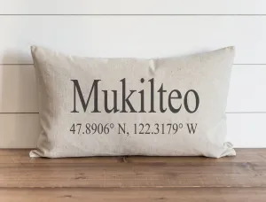 Town Location & Coordinates Pillow