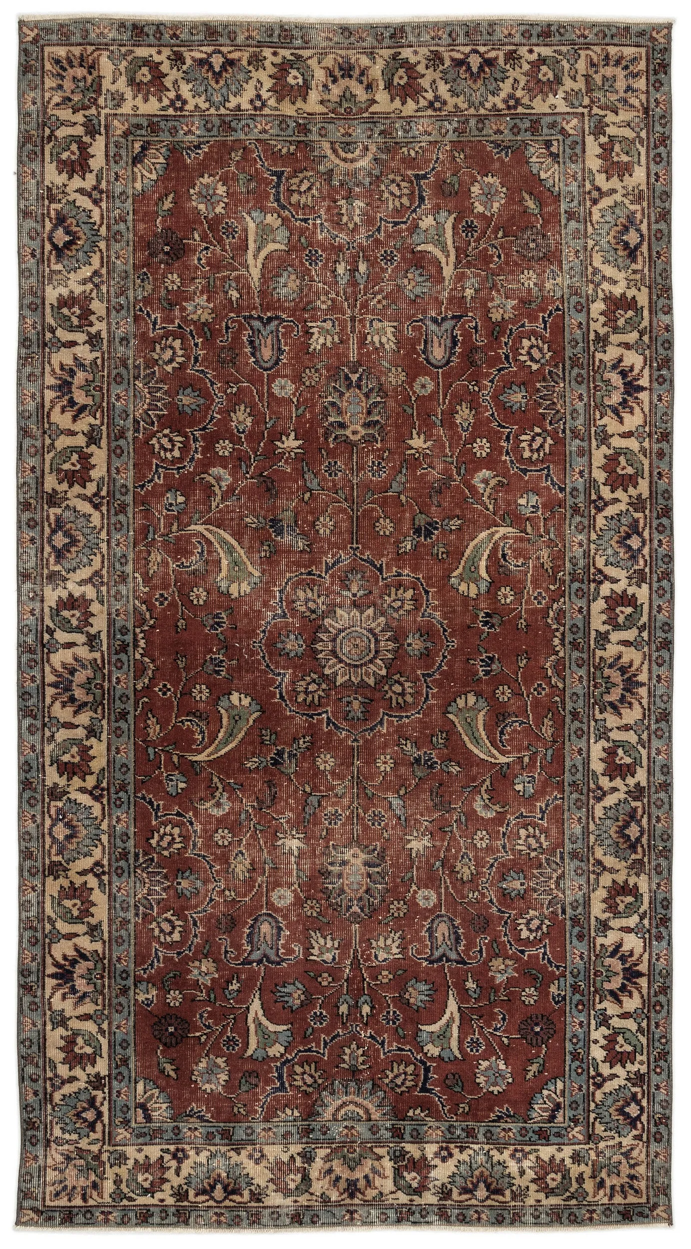 Traditional Design Natural Aged Vintage Rug 5'5'' x 8'10'' ft 165 x 269 cm