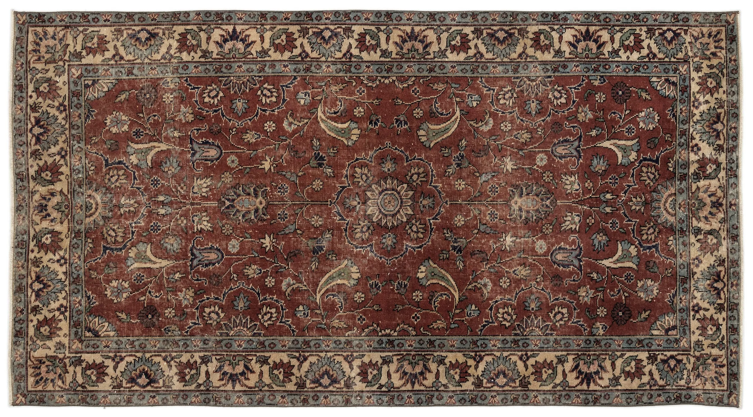 Traditional Design Natural Aged Vintage Rug 5'5'' x 8'10'' ft 165 x 269 cm