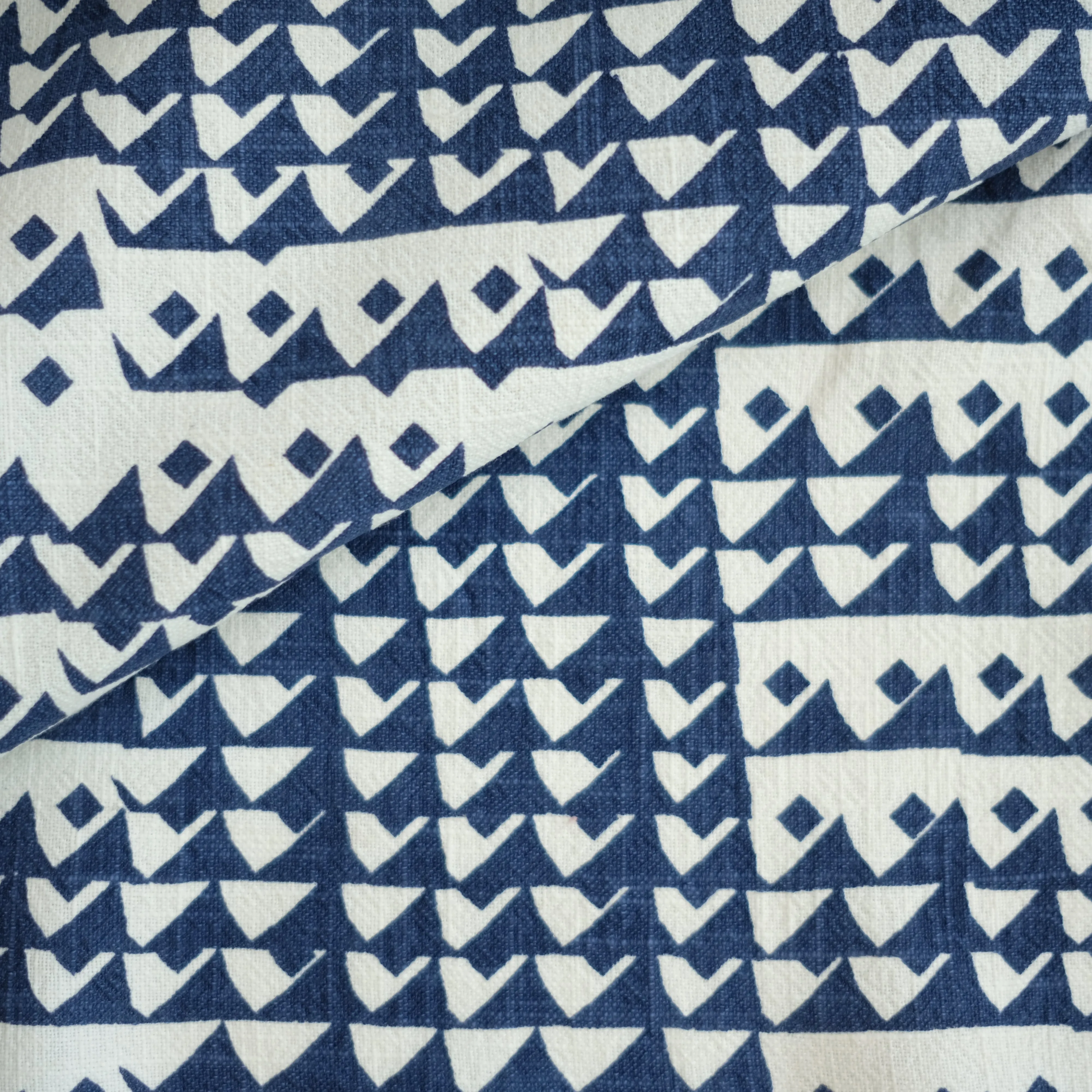 TRIANGLES in INDIGO - Fabric by the yard