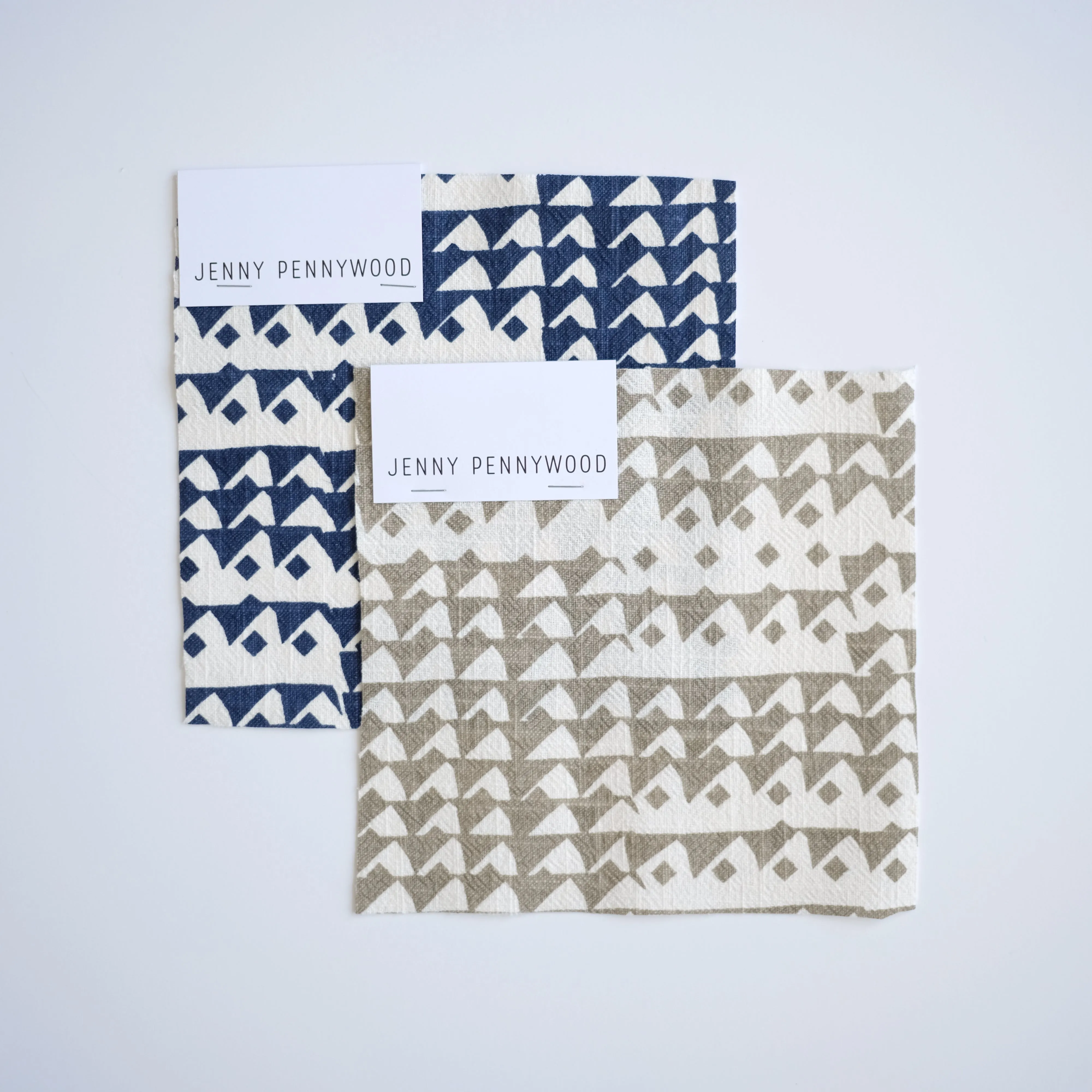 TRIANGLES in INDIGO - Fabric by the yard