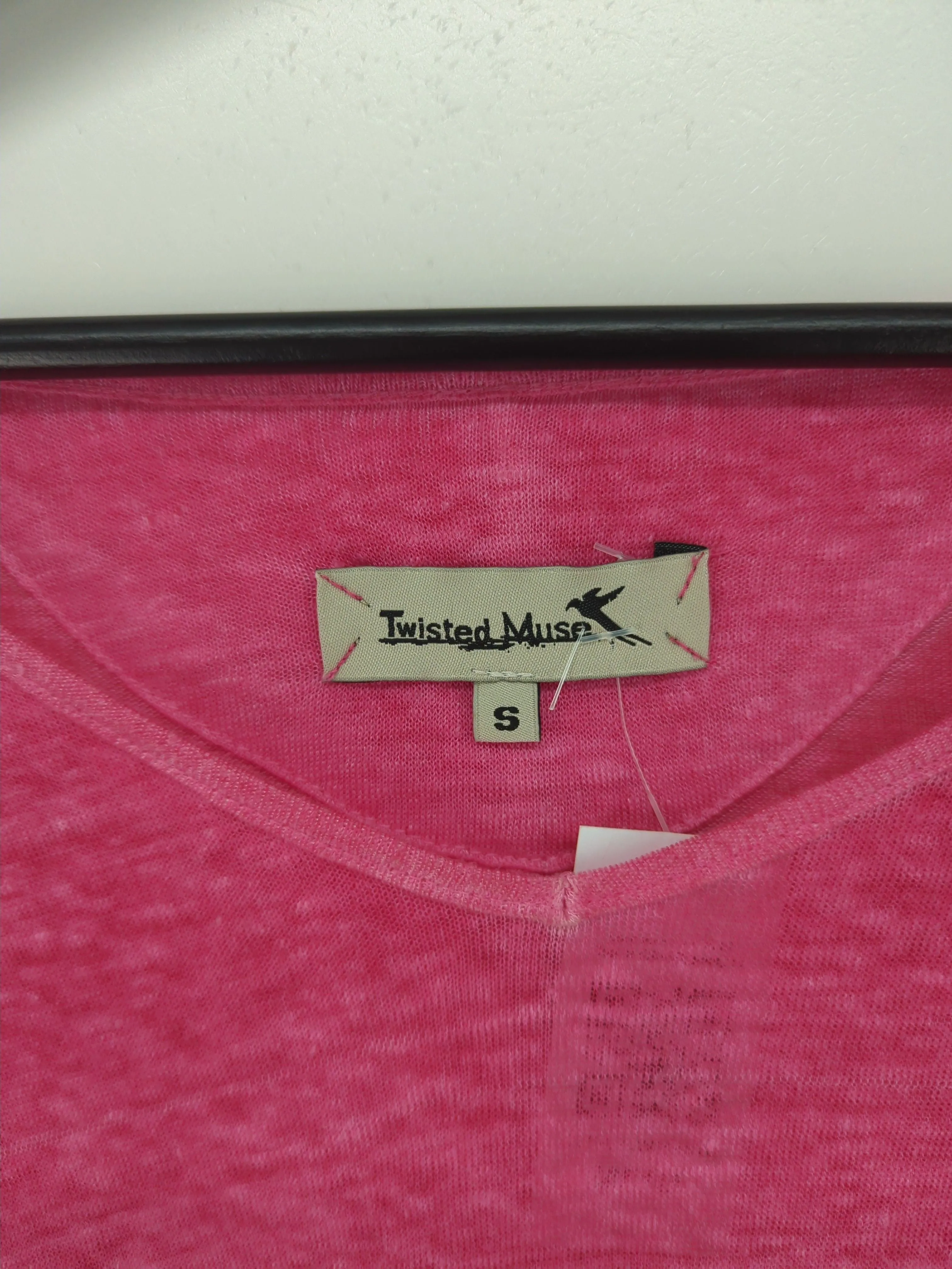 Twisted Muse Women's Top S Pink 100% Linen