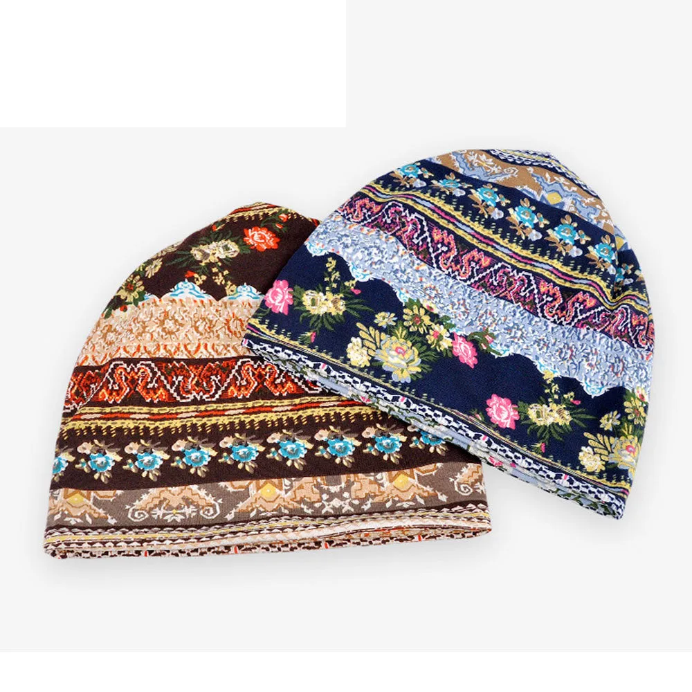 Unisex Print Ruffle Beanie