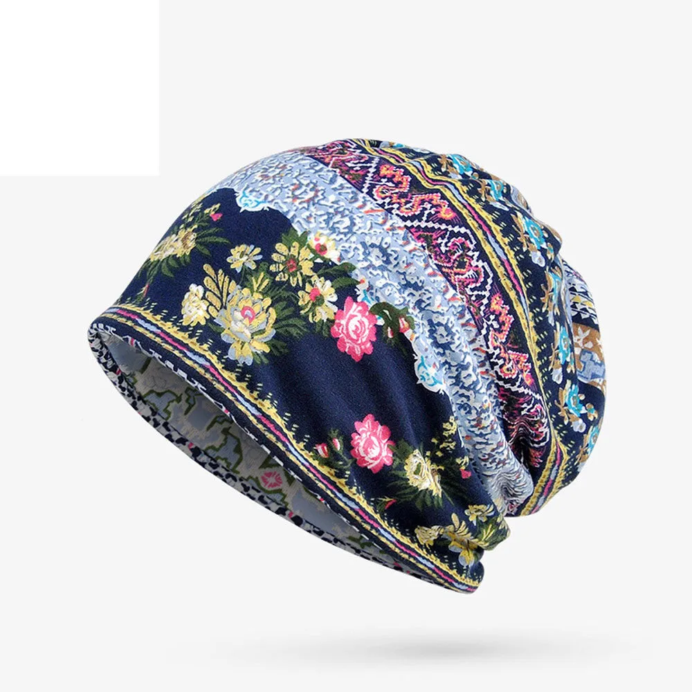 Unisex Print Ruffle Beanie