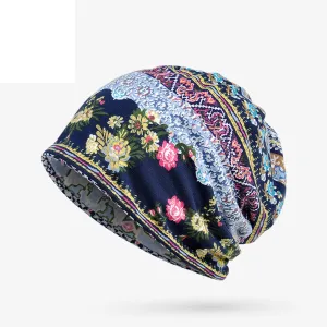 Unisex Print Ruffle Beanie