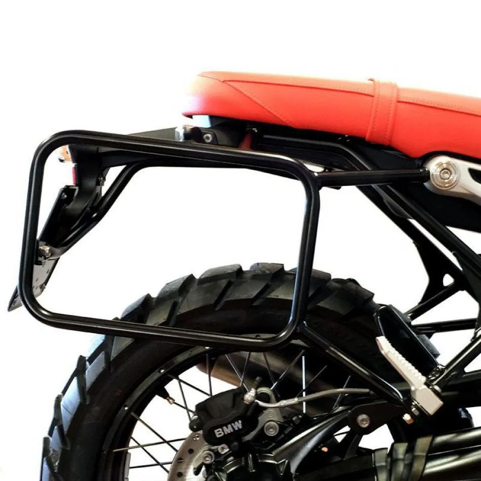 UNIT GARAGE CULT SIDE PANNIER IN WAXED SUEDE W/ ALUMINUM BACK PLATE   STAINLESS STEEL QRS & LOCK   RT SUBFRAME NINET FOR ATLAS PANNIER