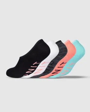 UNIT Staple Ladies Bamboo No Show Socks - 5 Pack