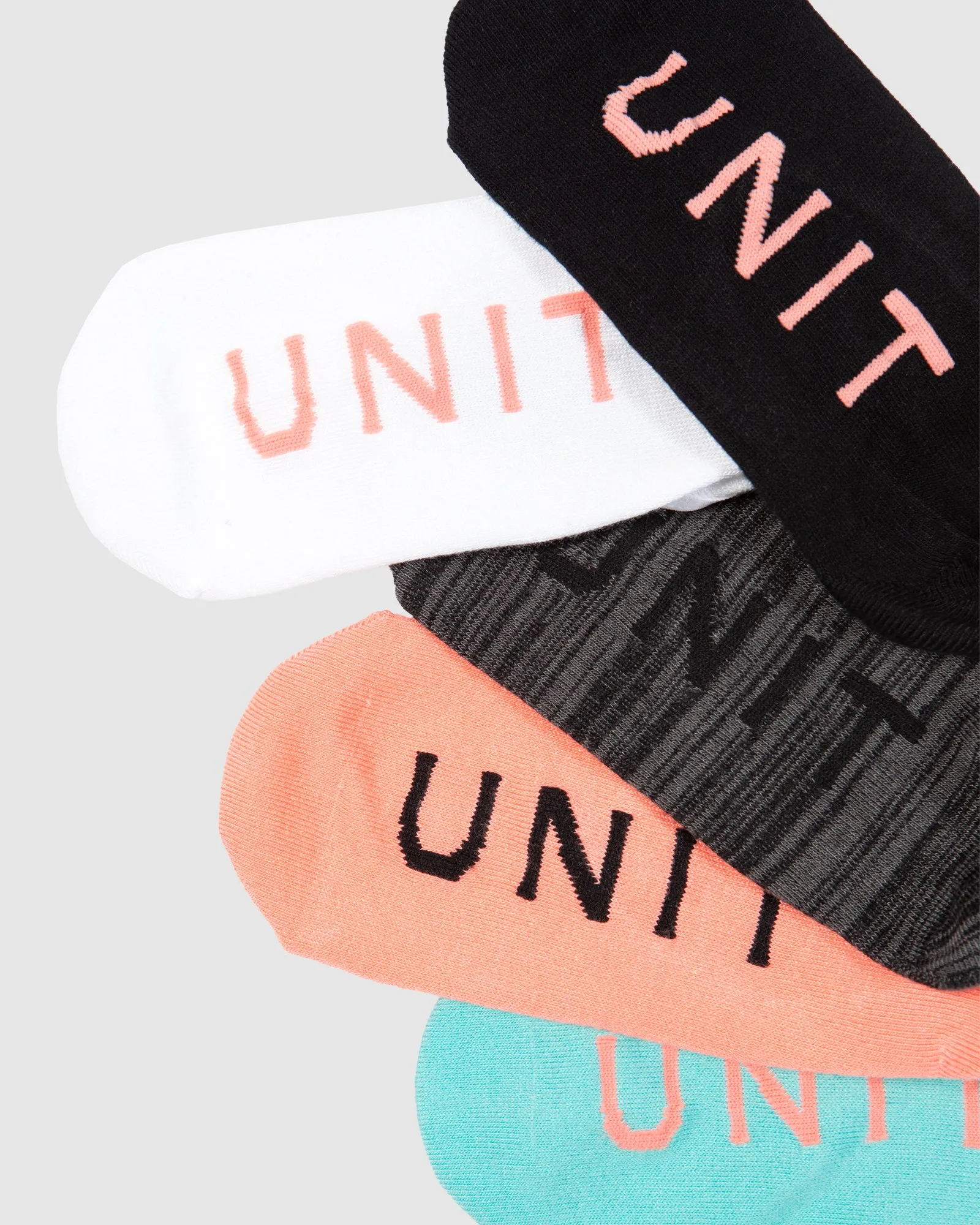 UNIT Staple Ladies Bamboo No Show Socks - 5 Pack