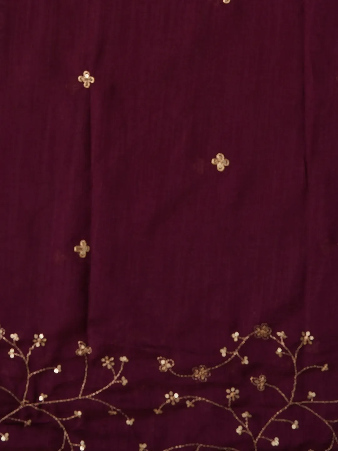 Unstitched Embroidered Cotton Blend Dress Material With Dupatta