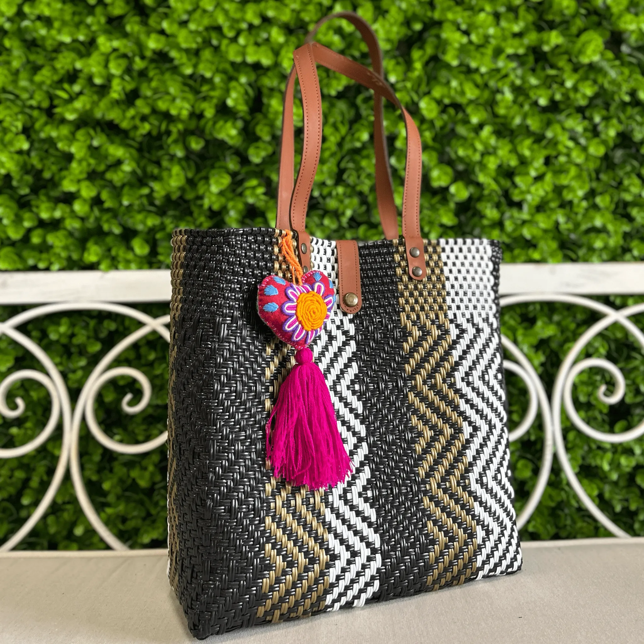 Upcycled Handwoven MD Tejana Tote - Espresso