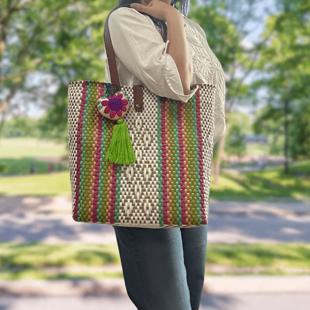 Upcycled Handwoven MD Tejana Tote - Espresso