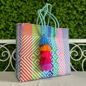 Upcycled Handwoven XL Tote - April