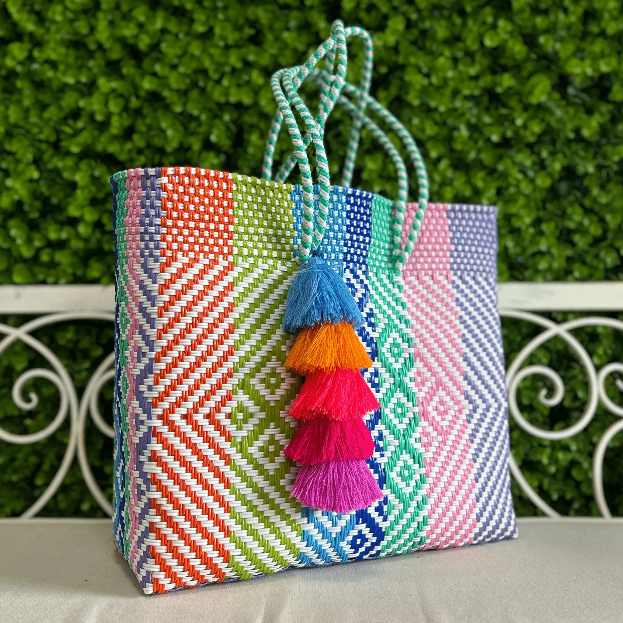 Upcycled Handwoven XL Tote - April
