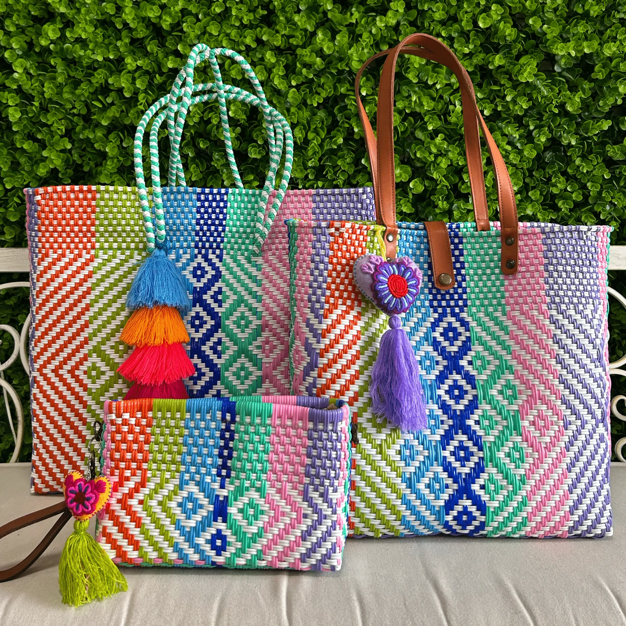 Upcycled Handwoven XL Tote - April
