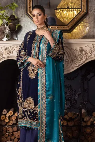 VELVET Embroidered Silk Dupatta NS-22037
