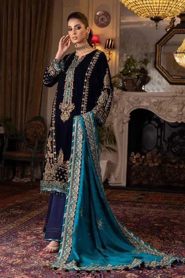 VELVET Embroidered Silk Dupatta NS-22037