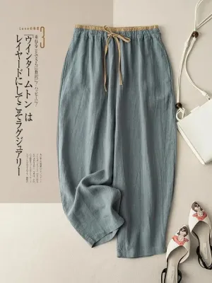 Versatile Linen Ankle-Length Pants
