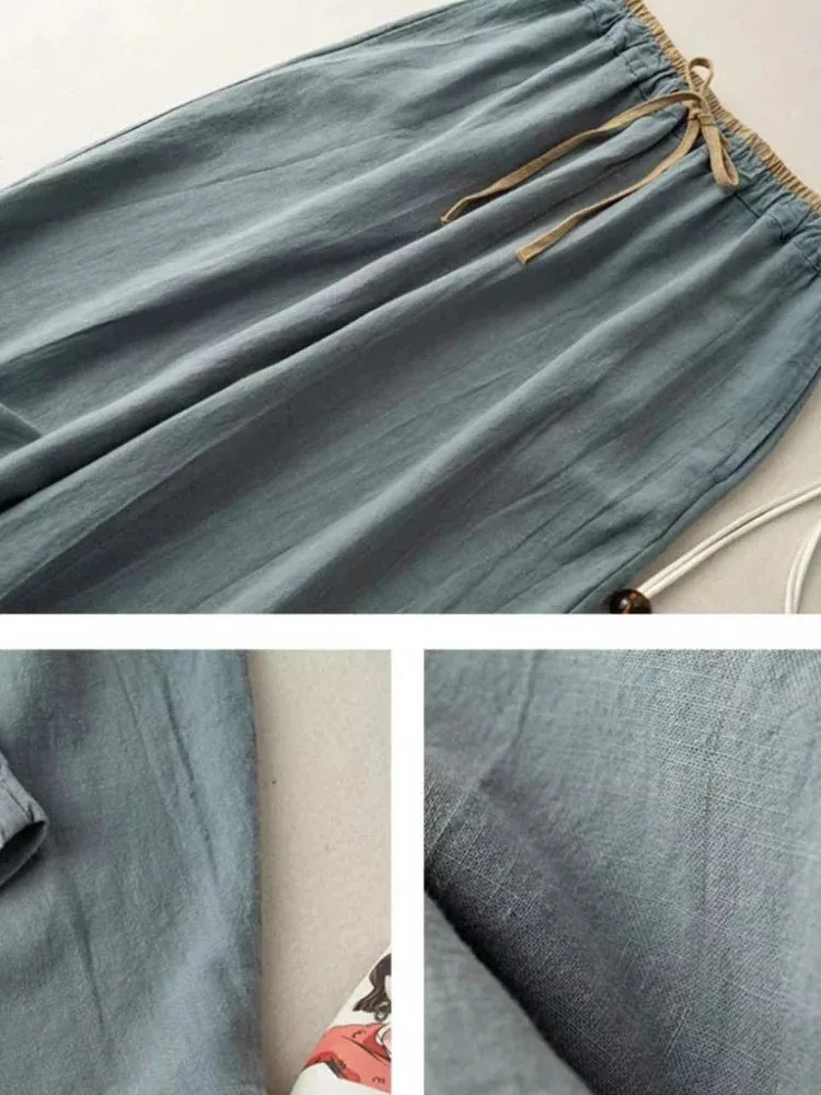 Versatile Linen Ankle-Length Pants