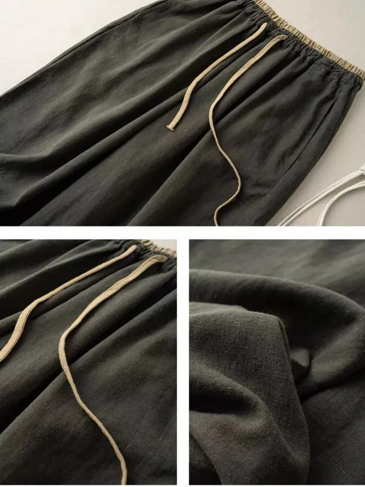 Versatile Linen Ankle-Length Pants