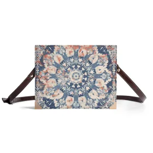 Vintage Floral Bible Cover Purse – Blue and Coral Mandala Design