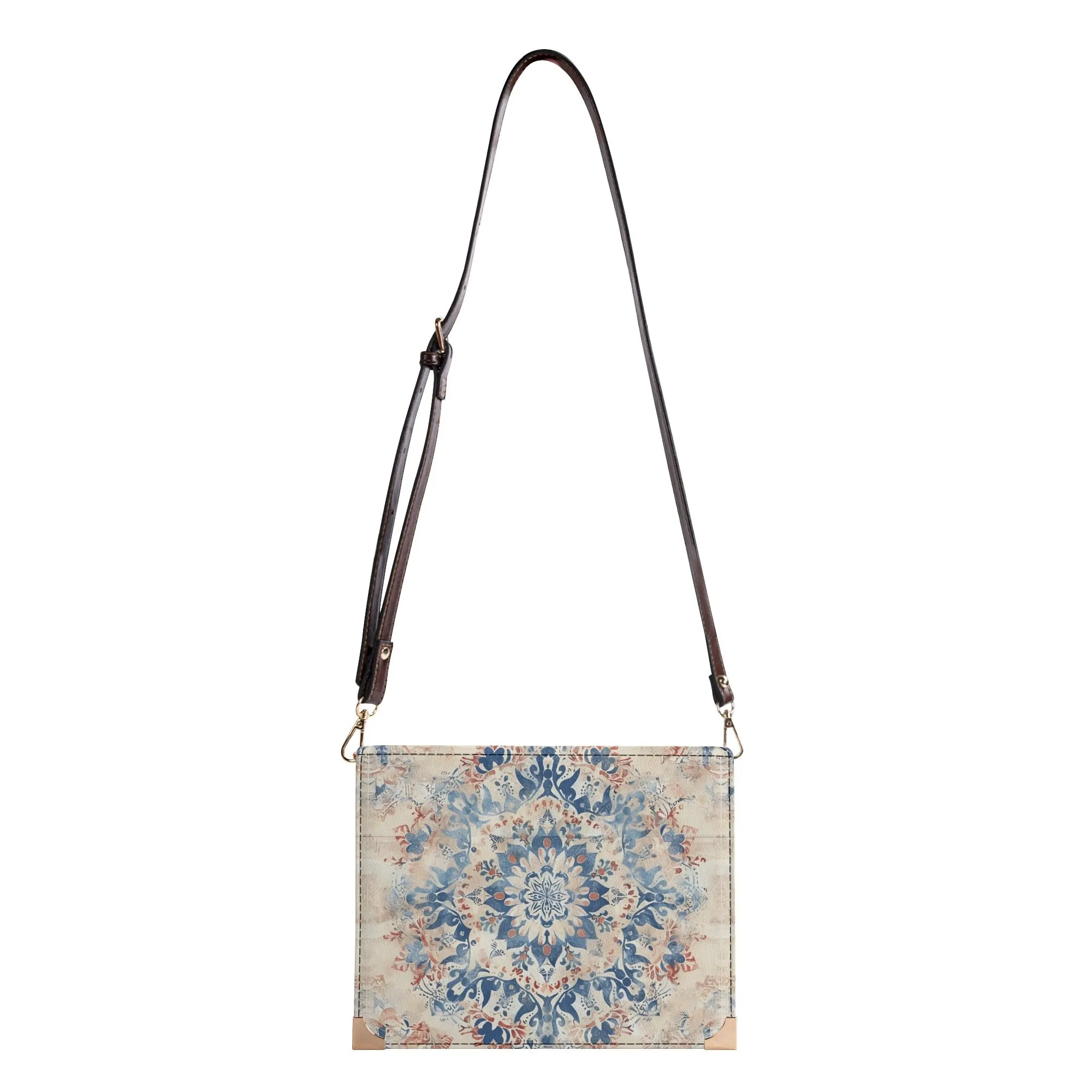 Vintage Floral Bible Cover Purse – Blue Mandala Charm Handbag