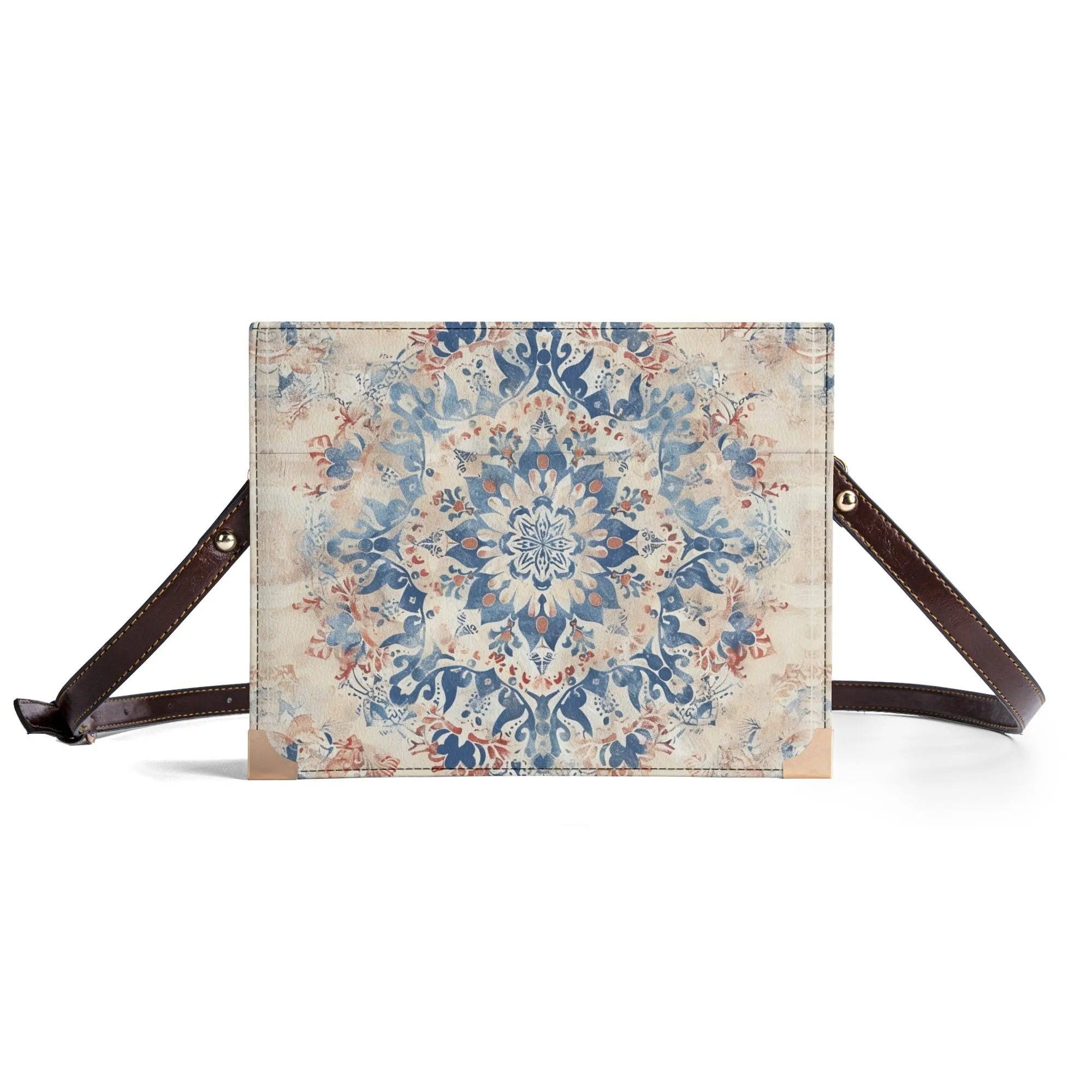 Vintage Floral Bible Cover Purse – Blue Mandala Charm Handbag