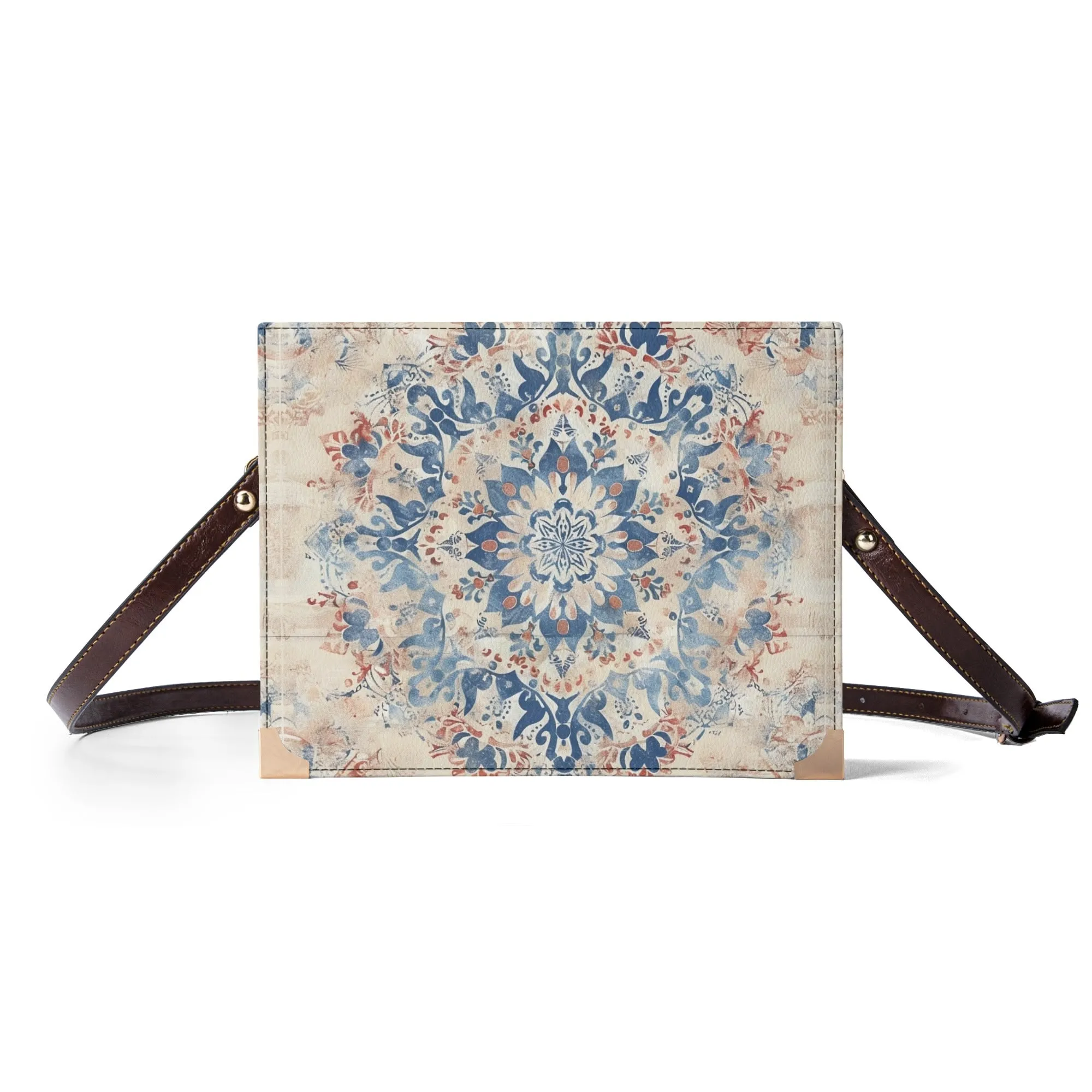 Vintage Floral Bible Cover Purse – Blue Mandala Charm Handbag