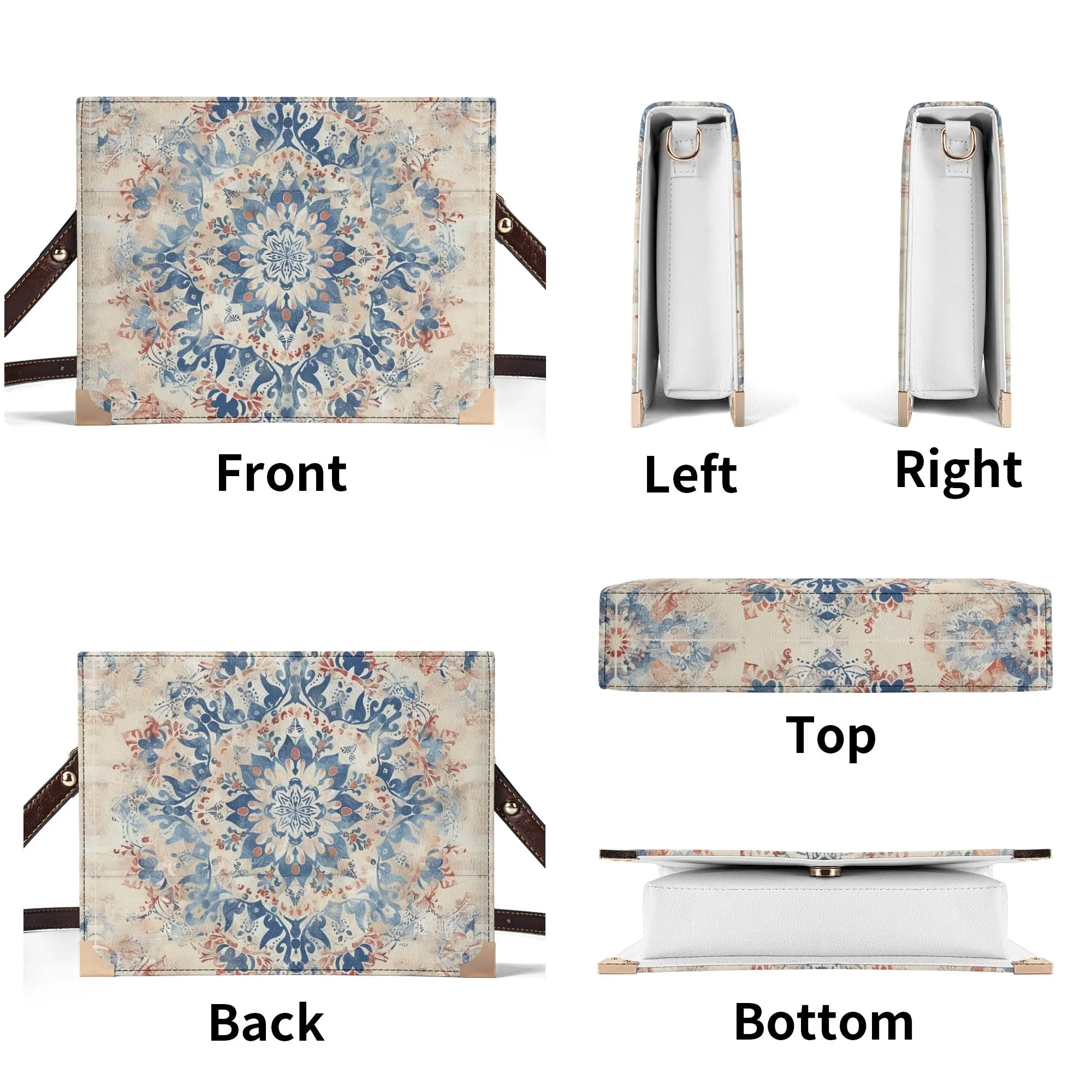 Vintage Floral Bible Cover Purse – Blue Mandala Charm Handbag