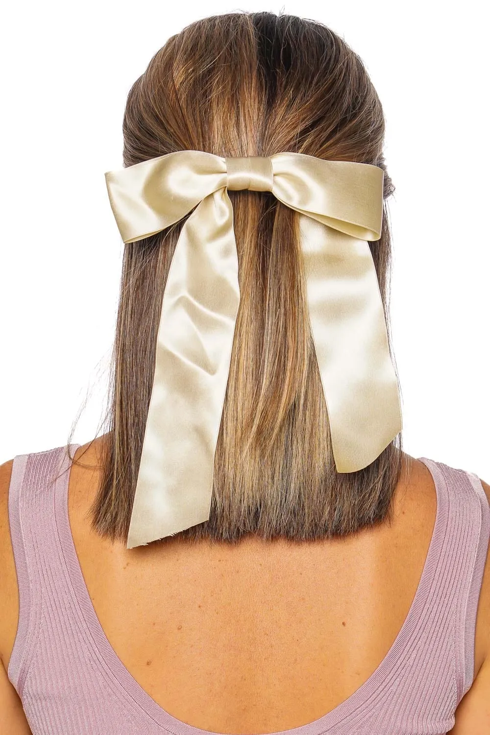 Virginia Cream Silk Bow Barrette