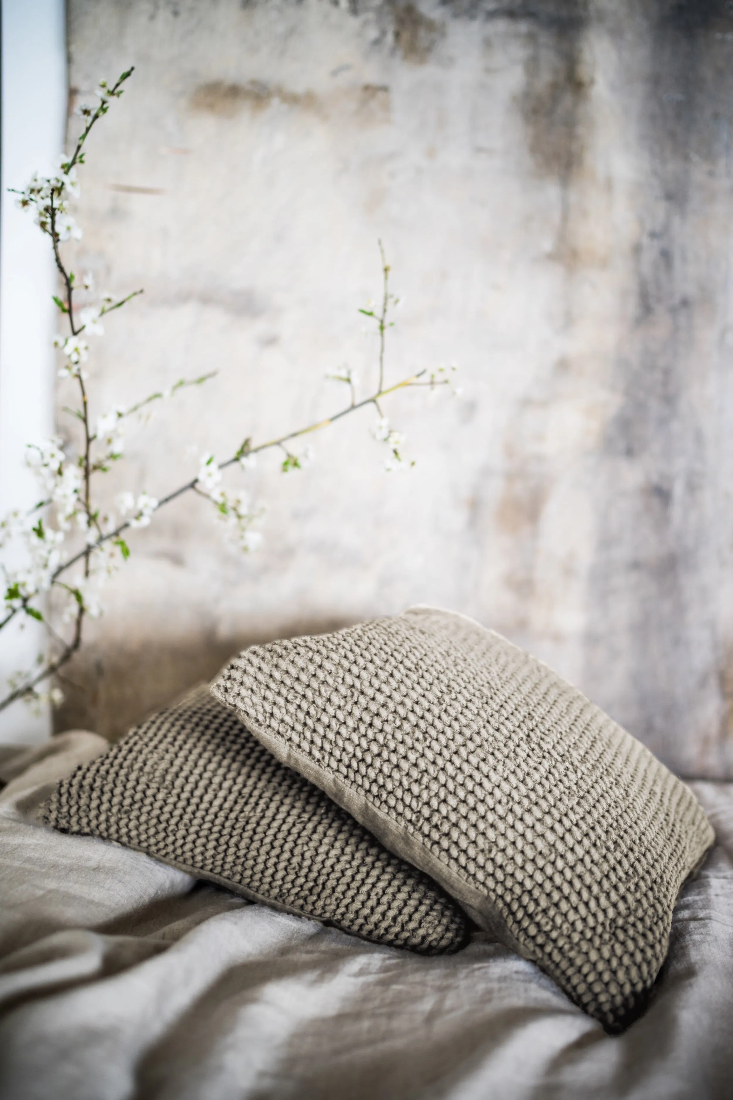 Waffle pillow cover