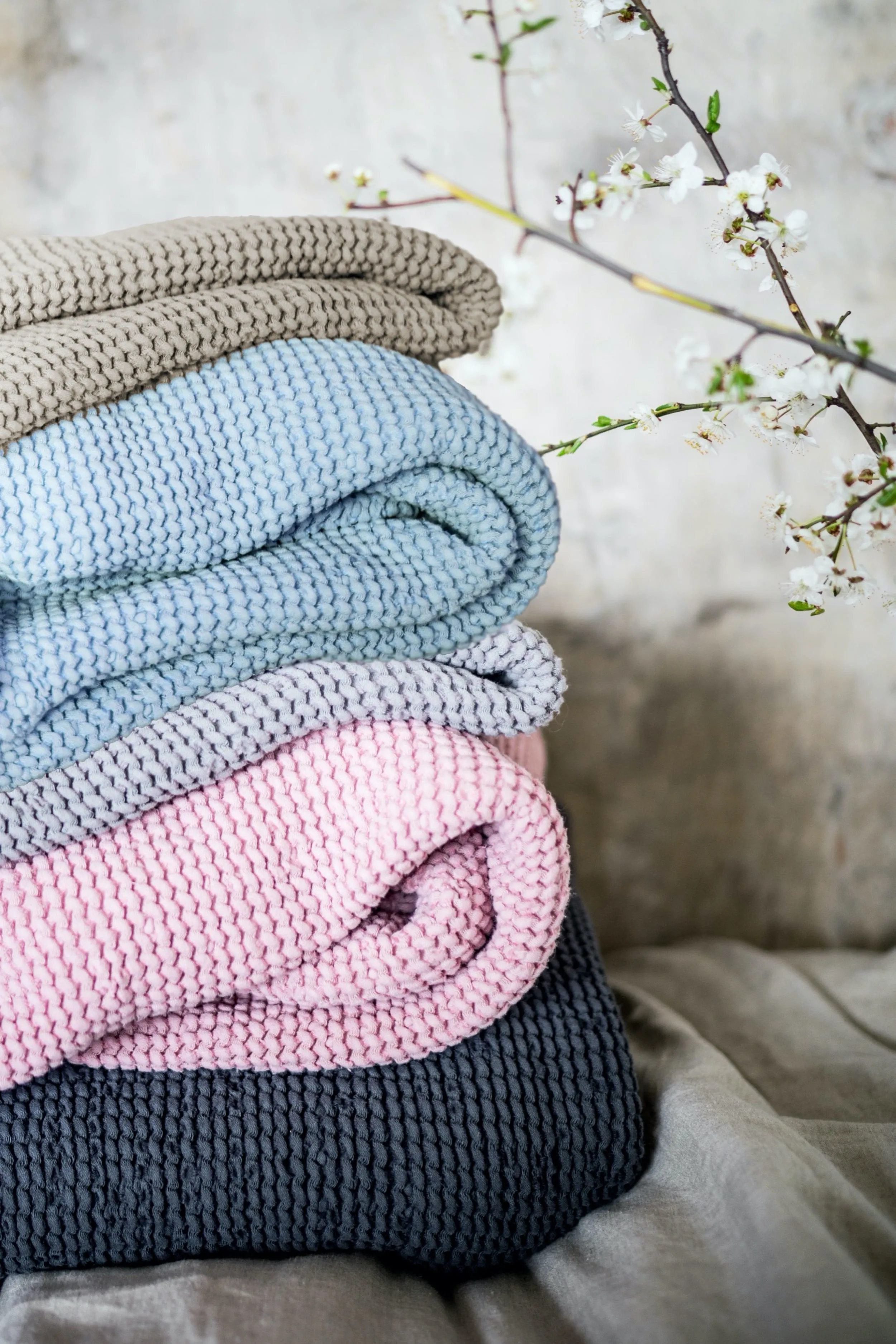 Waffle throw blanket