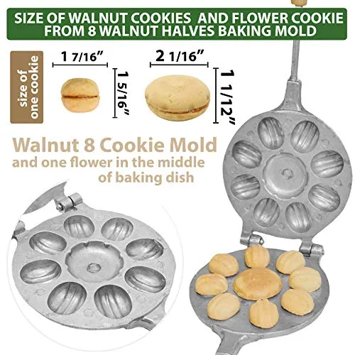 Walnut 8 Cookie Mold (Oreshek   flower) Maker Oreshki Russian Soviet