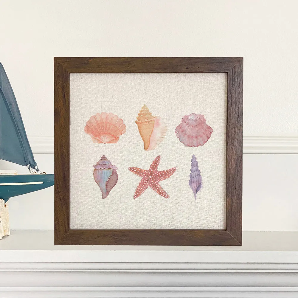 Watercolor Shells - Framed Sign
