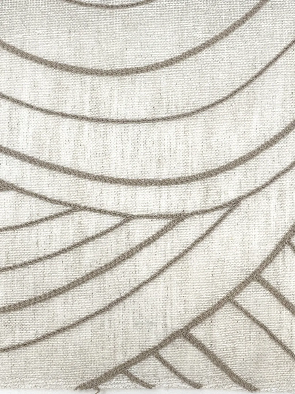 Wave Embroidery Geometric Blend Linen Sheer Fabric By The Yard/CL1136
