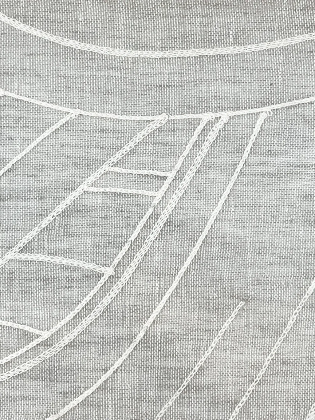 Wave Embroidery Geometric Blend Linen Sheer Fabric By The Yard/CL1136