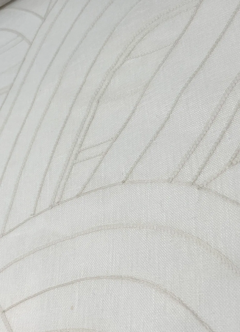 Wave Embroidery Geometric Blend Linen Sheer Fabric By The Yard/CL1136