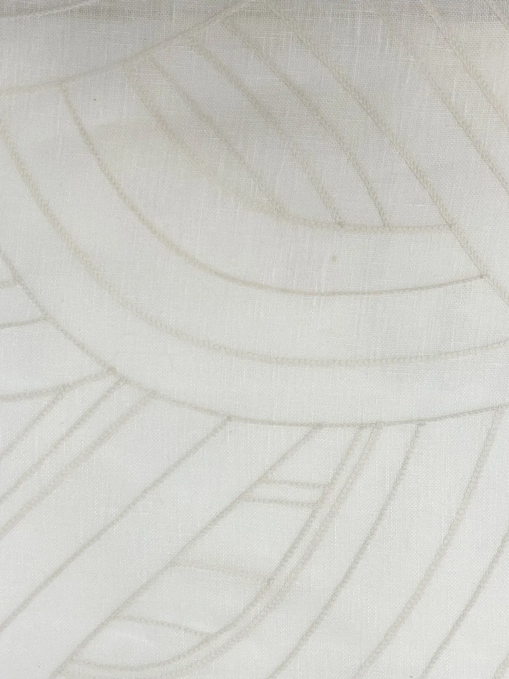 Wave Embroidery Geometric Blend Linen Sheer Fabric By The Yard/CL1136
