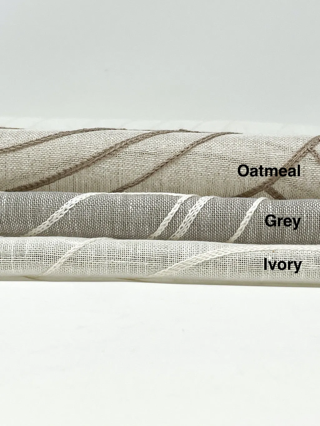 Wave Embroidery Geometric Blend Linen Sheer Fabric By The Yard/CL1136