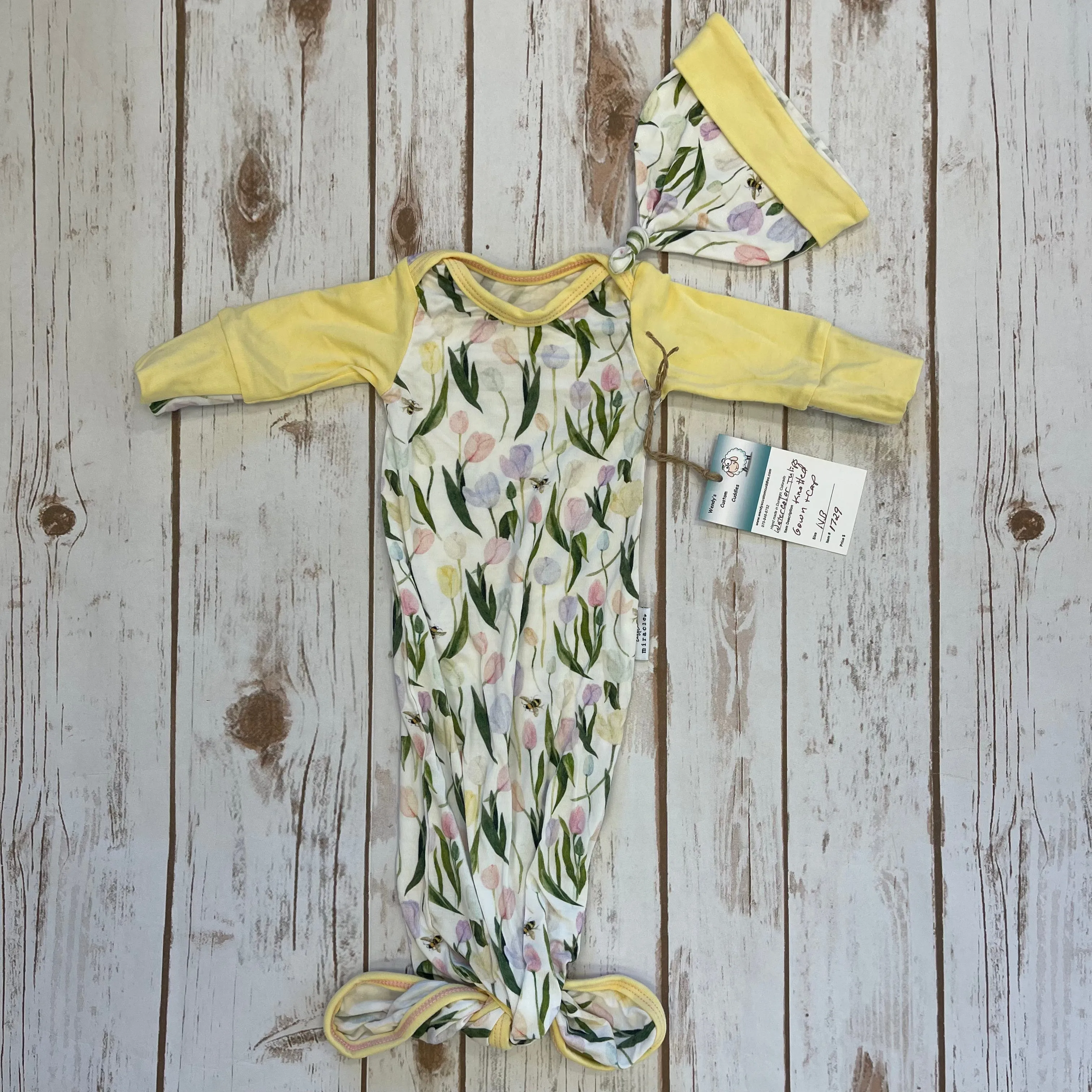 WCC - Knotted Gown with Hat - Tulips