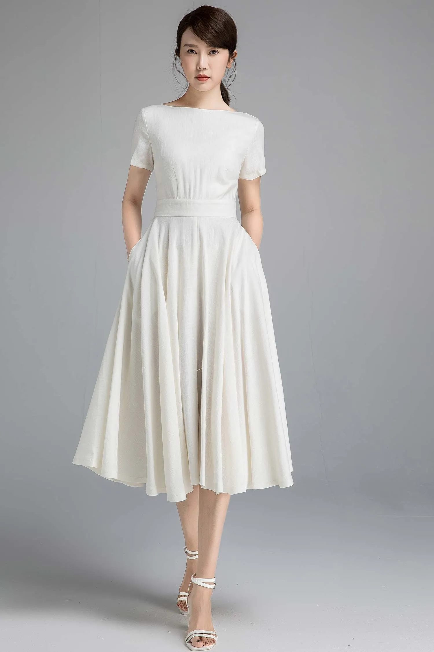 White Linen Dress