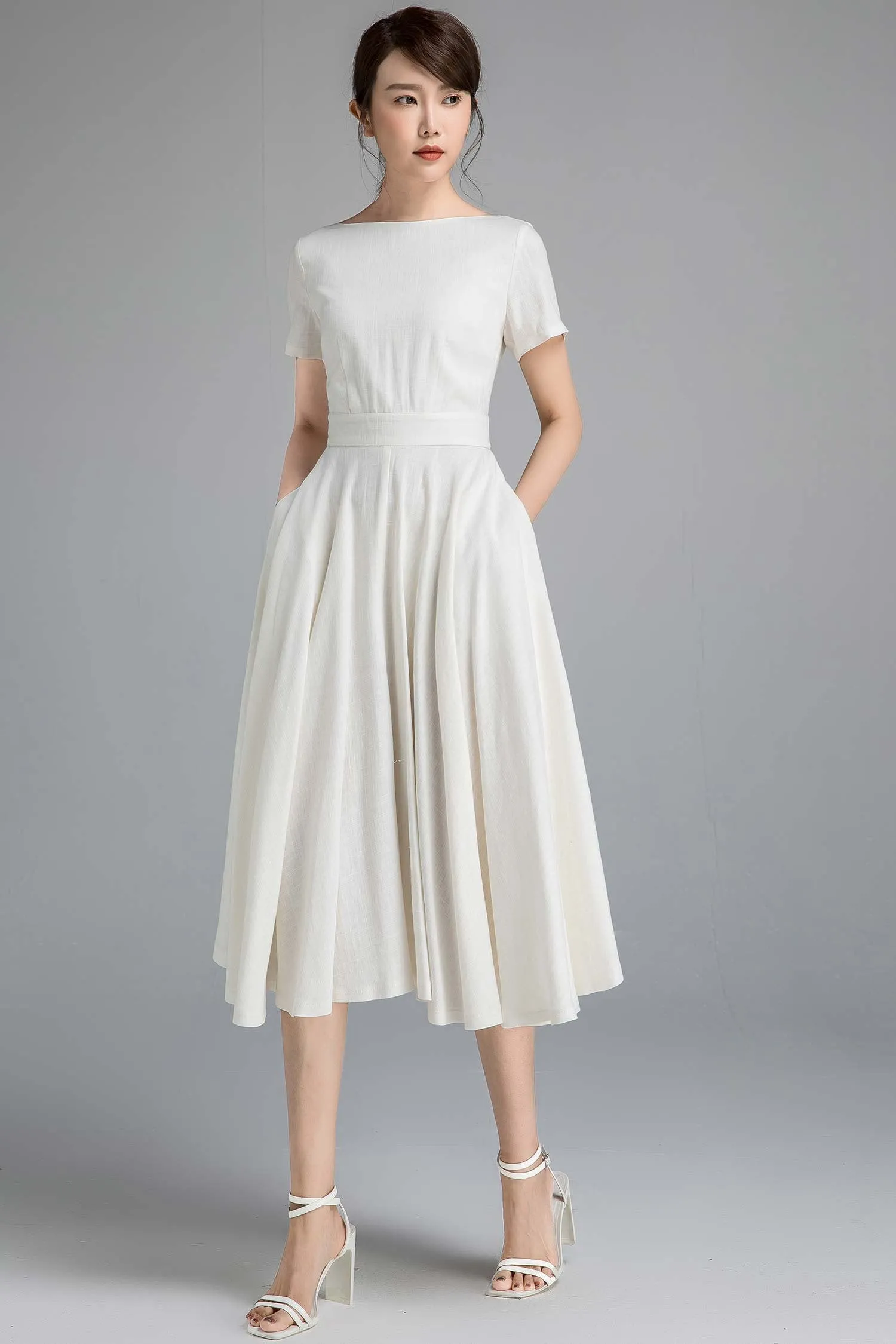 White Linen Dress