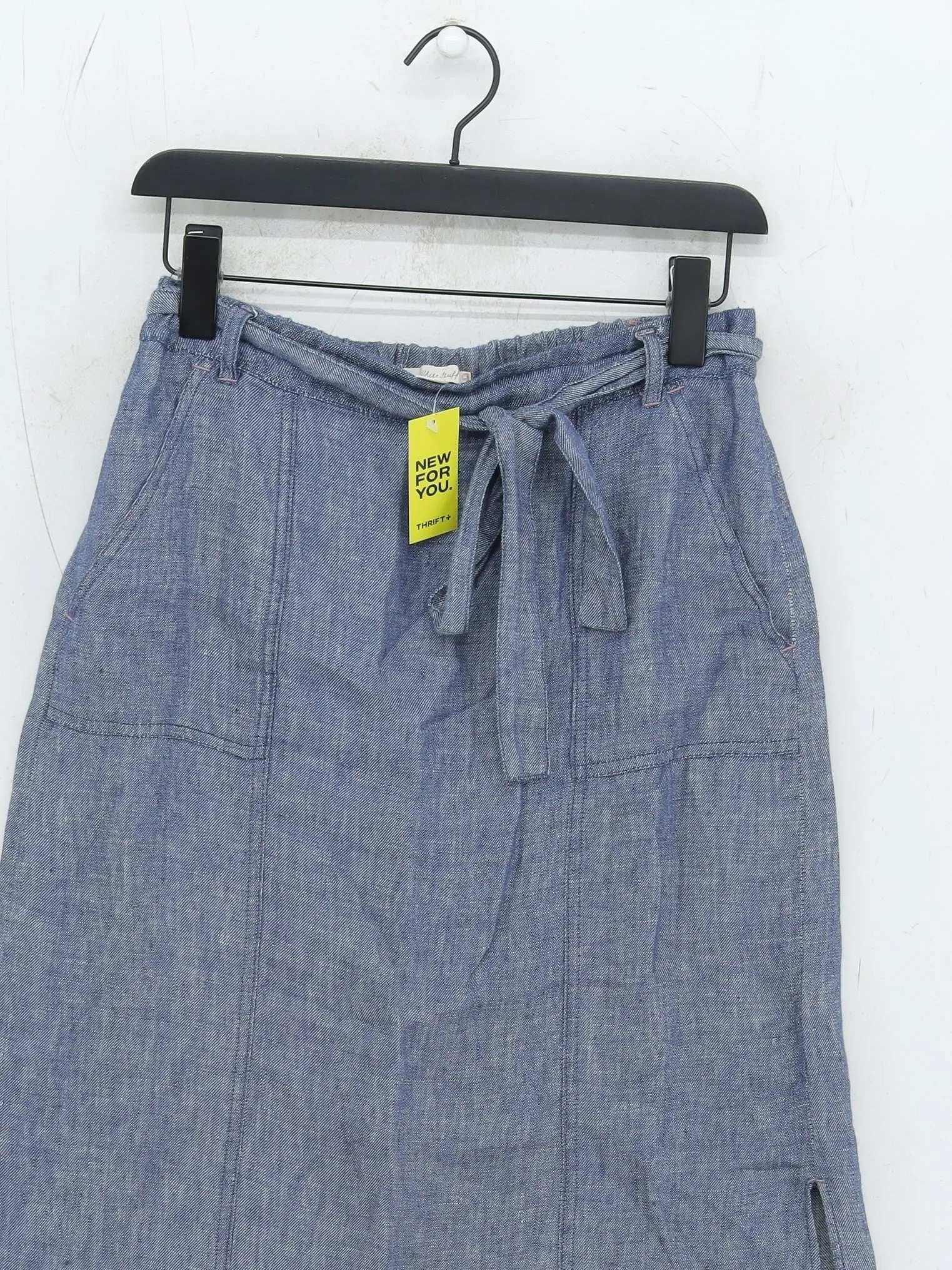 White Stuff Women's Maxi Skirt UK 10 Blue 100% Linen