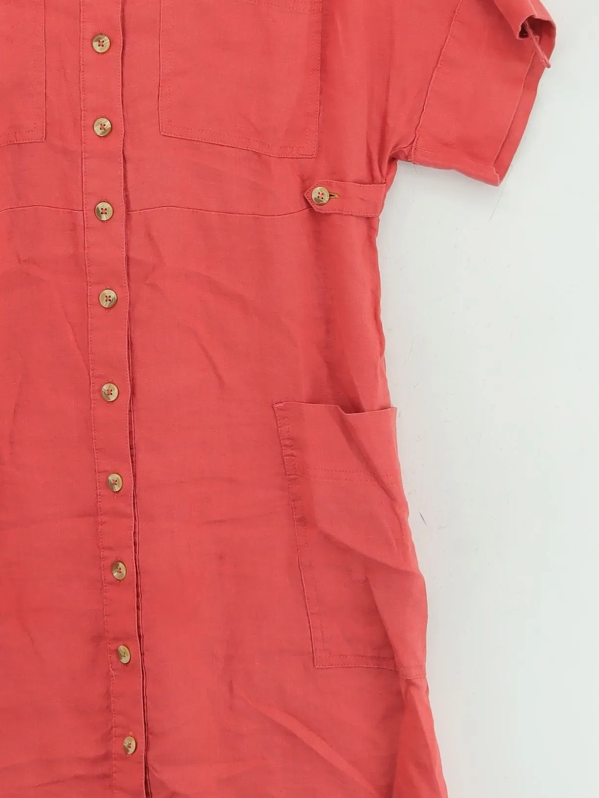White Stuff Women's Midi Dress UK 12 Red 100% Linen