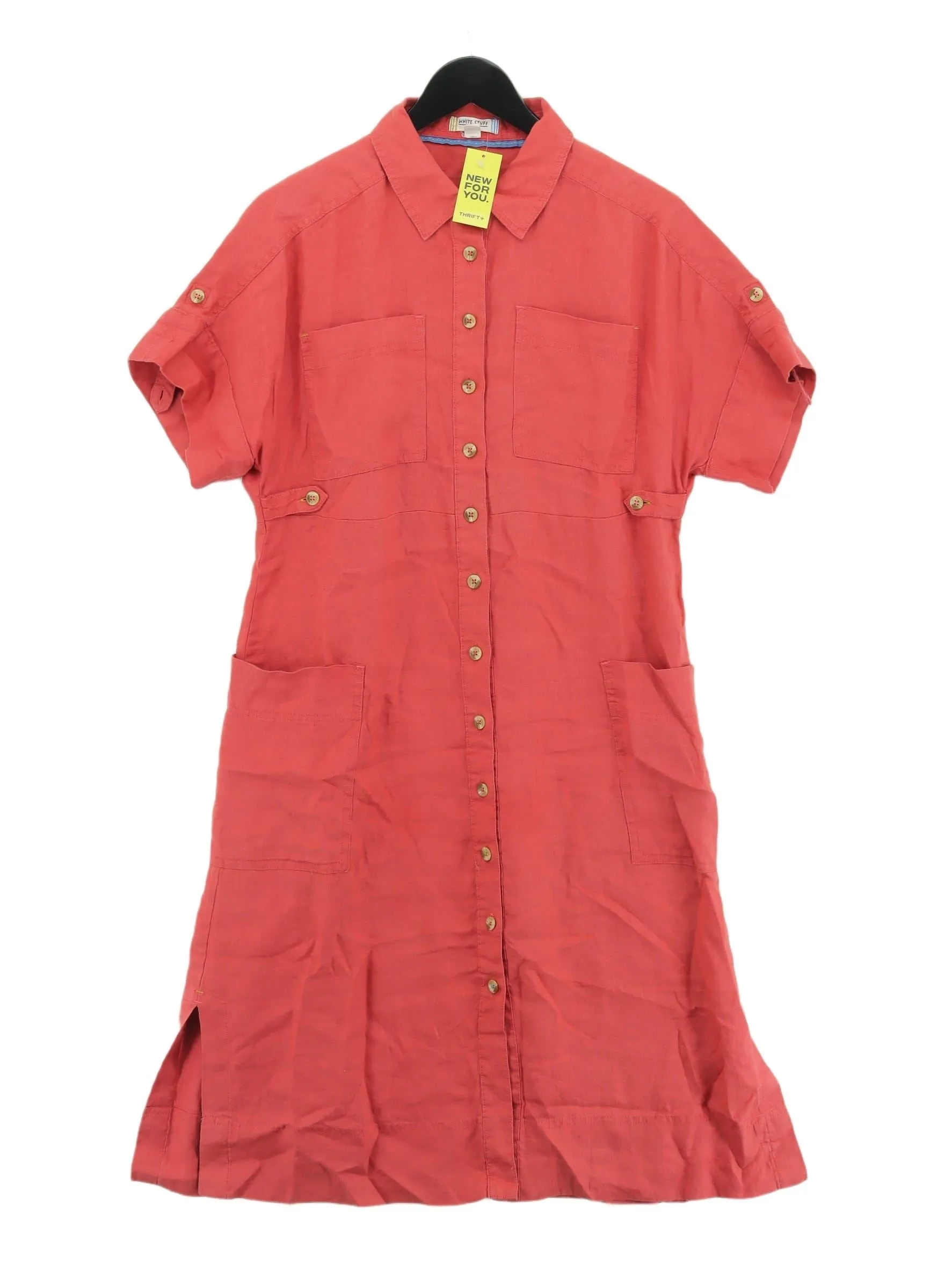 White Stuff Women's Midi Dress UK 12 Red 100% Linen