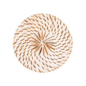 White Wash Rattan Coaster Set (Set Of 6)